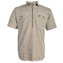 Big Bill 183S Short Sleeve Hickory Stripe Work Shirts with Half-Zip Front Closure