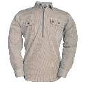 Big Bill 183 Long Sleeve Hickory Stripe Work Shirts with Half-Zip Front Closure